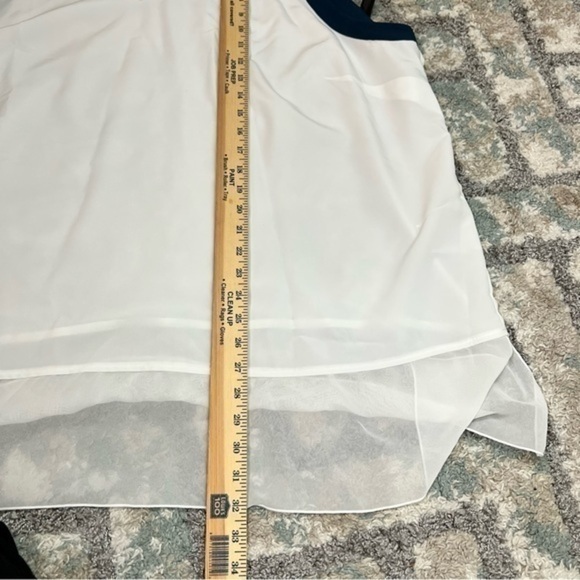 Melissa Mccarthy Seven7 Tank Top Womens Shirt White Sheer Side Slit Plus 3X New - Picture 8 of 10